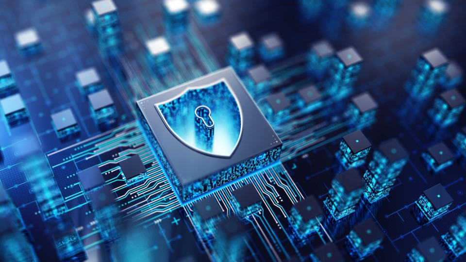 Grafika nibieska cyber tarcza